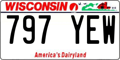 WI license plate 797YEW