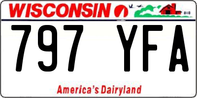 WI license plate 797YFA