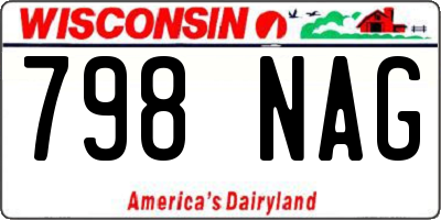 WI license plate 798NAG