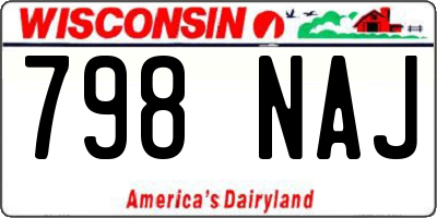 WI license plate 798NAJ