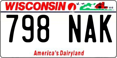 WI license plate 798NAK