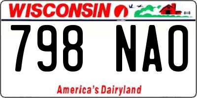WI license plate 798NAO