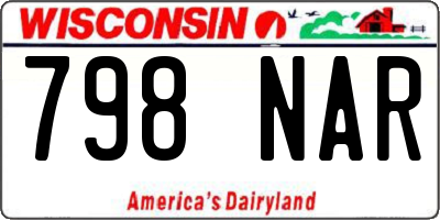 WI license plate 798NAR