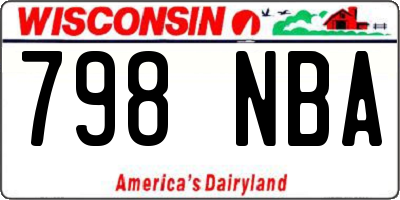 WI license plate 798NBA