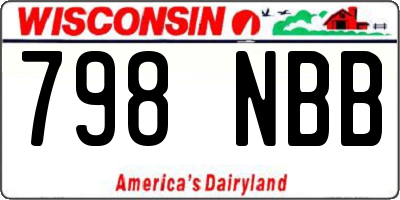 WI license plate 798NBB