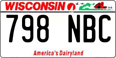 WI license plate 798NBC