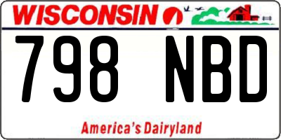 WI license plate 798NBD