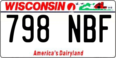 WI license plate 798NBF