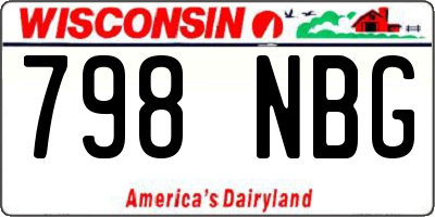 WI license plate 798NBG