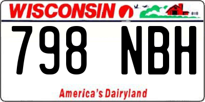 WI license plate 798NBH