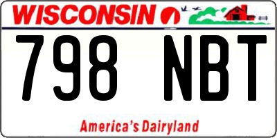 WI license plate 798NBT