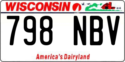 WI license plate 798NBV