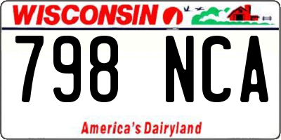 WI license plate 798NCA