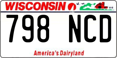 WI license plate 798NCD