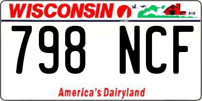 WI license plate 798NCF