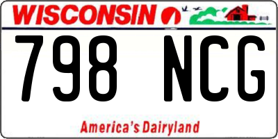 WI license plate 798NCG