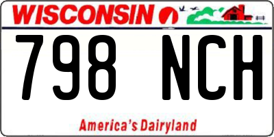 WI license plate 798NCH