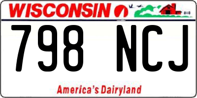 WI license plate 798NCJ