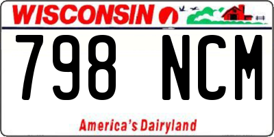 WI license plate 798NCM