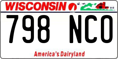 WI license plate 798NCO
