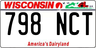 WI license plate 798NCT