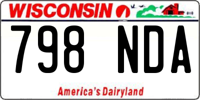 WI license plate 798NDA