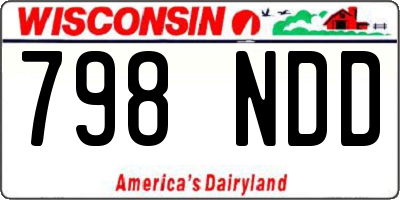 WI license plate 798NDD