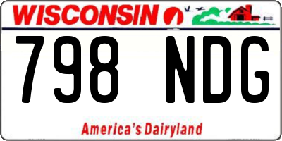 WI license plate 798NDG