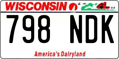 WI license plate 798NDK