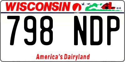 WI license plate 798NDP