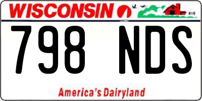 WI license plate 798NDS
