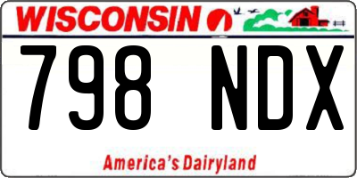 WI license plate 798NDX