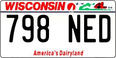 WI license plate 798NED