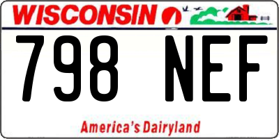 WI license plate 798NEF
