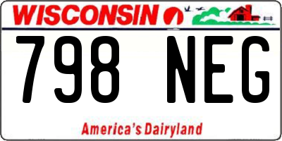 WI license plate 798NEG