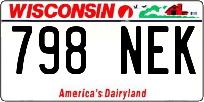 WI license plate 798NEK