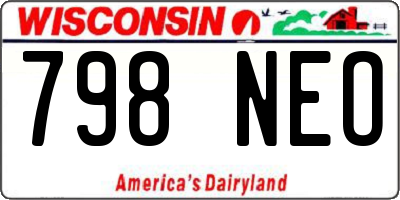 WI license plate 798NEO