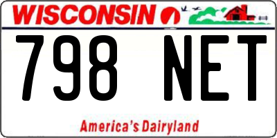 WI license plate 798NET