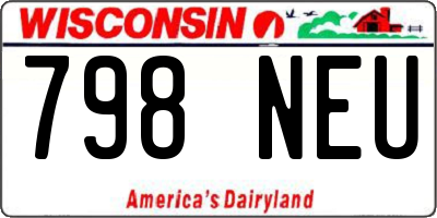 WI license plate 798NEU