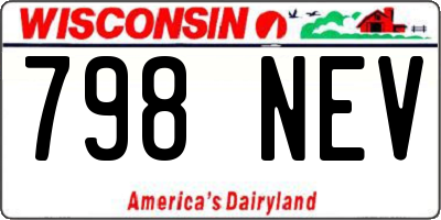 WI license plate 798NEV