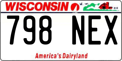 WI license plate 798NEX