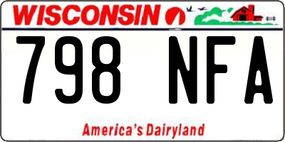 WI license plate 798NFA