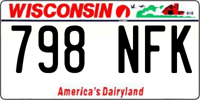 WI license plate 798NFK