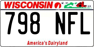 WI license plate 798NFL