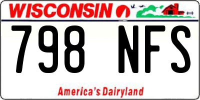 WI license plate 798NFS
