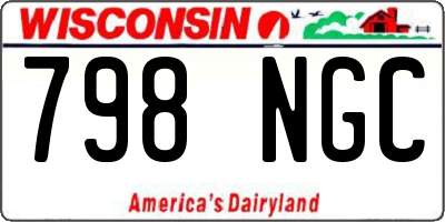 WI license plate 798NGC