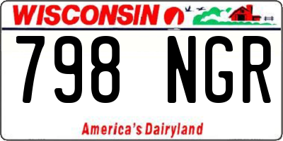 WI license plate 798NGR