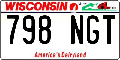 WI license plate 798NGT