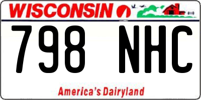 WI license plate 798NHC