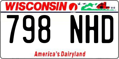 WI license plate 798NHD
